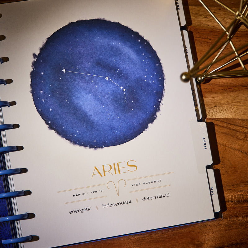 2027 Star Signs Customizable Planner - Big Vertical Layout - 12 Month