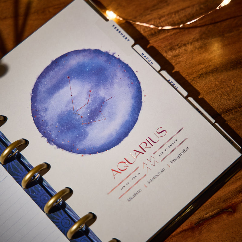 2027 Star Signs Customizable Planner - Mini Dashboard Layout - 12 Month