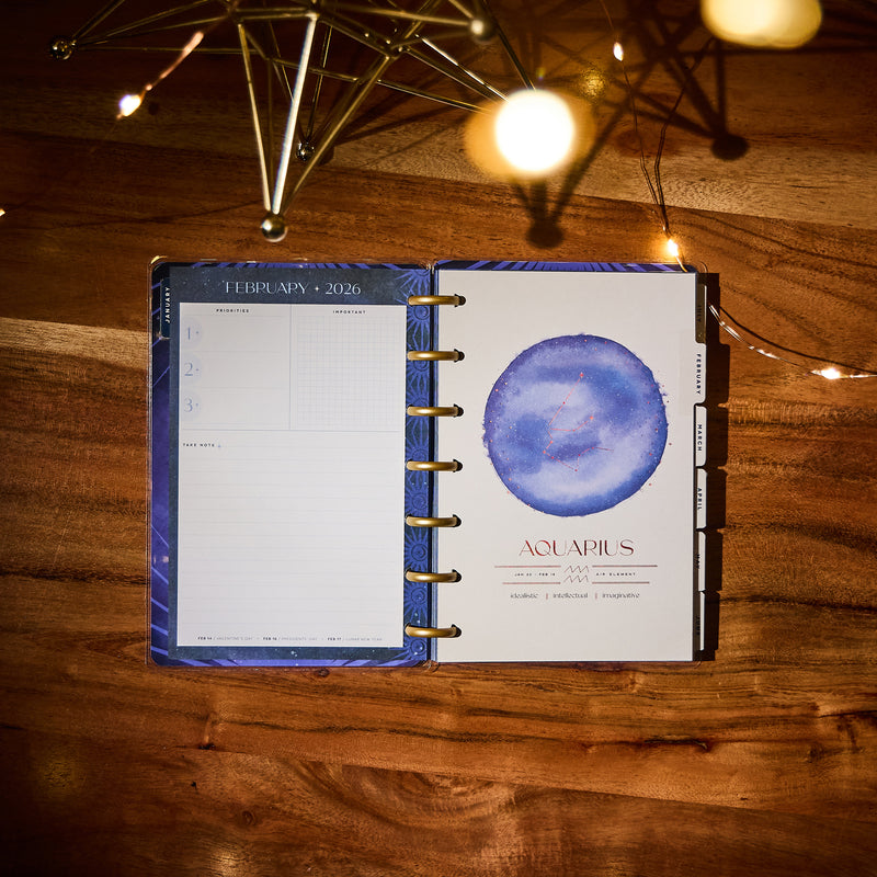 2033 Star Signs Customizable Planner - Mini Dashboard Layout - 12 Month