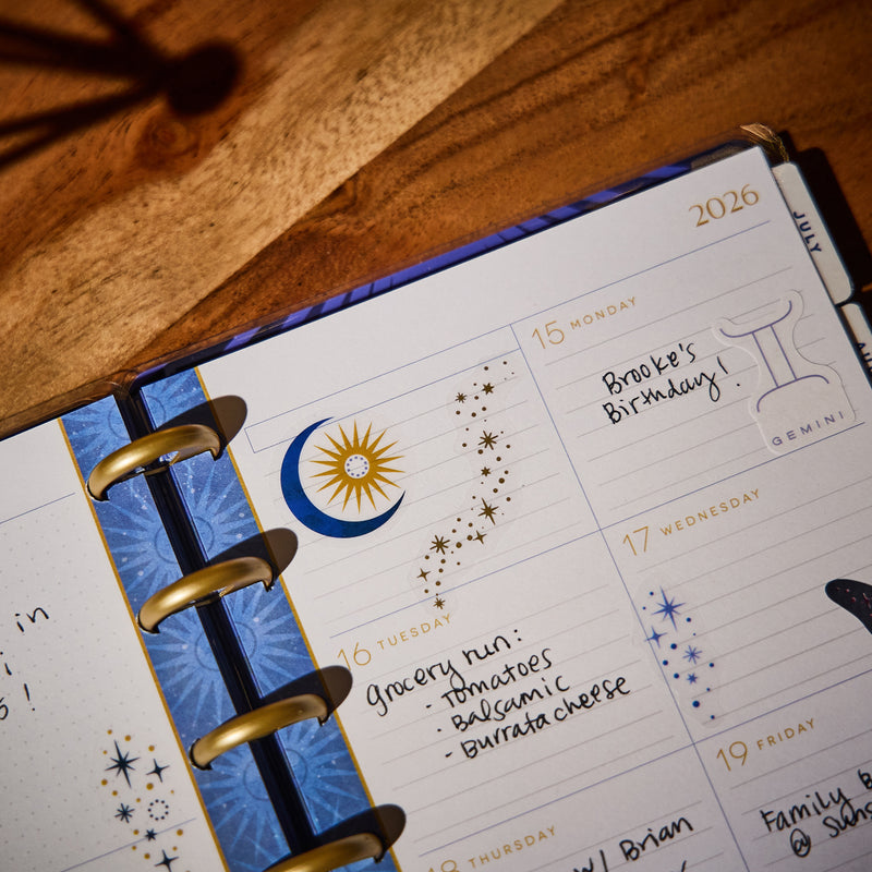 2030 Star Signs Customizable Planner - Mini Dashboard Layout - 12 Month