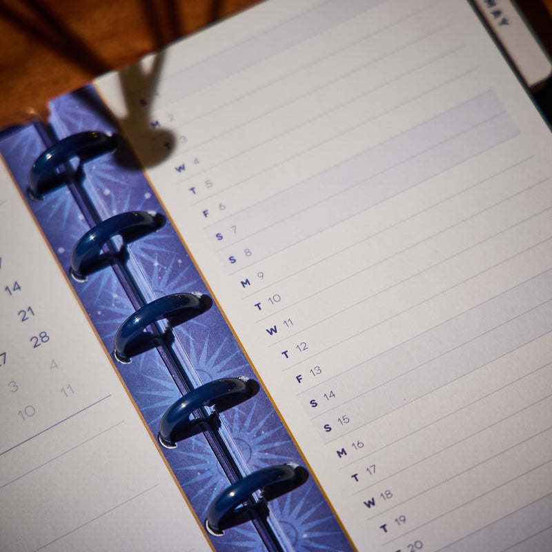 2038 Star Signs Customizable Planner - Skinny Classic Horizontal Layout - 12 Month