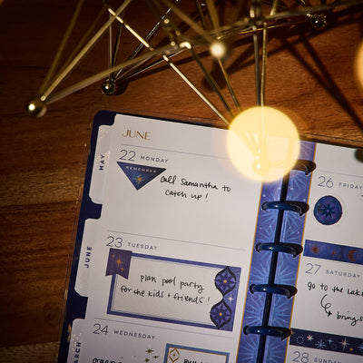 2032 Star Signs Customizable Planner - Skinny Classic Horizontal Layout - 12 Month