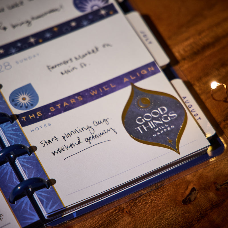 2034 Star Signs Customizable Planner - Skinny Classic Horizontal Layout - 12 Month