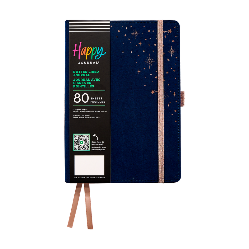 Velvet Stargazer - Dotted Lined Happy Journal® - 80 Sheets - 160GSM Paper