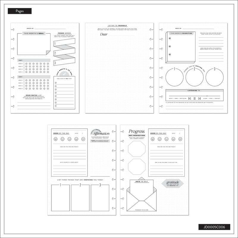 Mod Journal Reflect & Grow - Classic Guided Mood Journal - 80 Sheets – Happy Planner