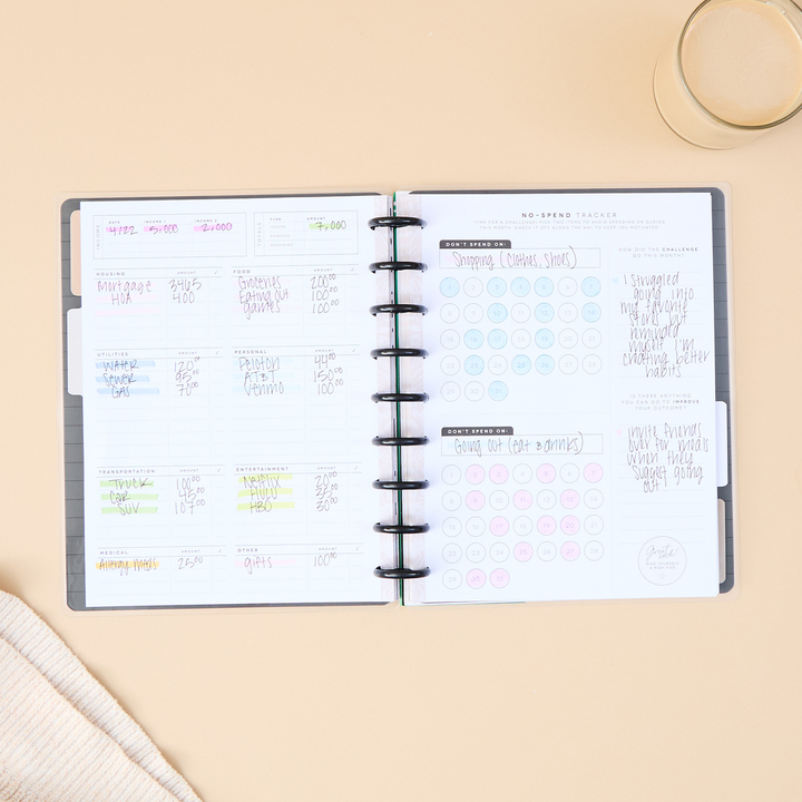 Sketchy Floral - Classic Guided Budget Journal - 80 Sheets – Happy