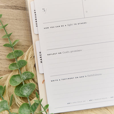 2035 Watercolor Grace Customizable Faith Planner - Classic Faith Layout - 12 Month