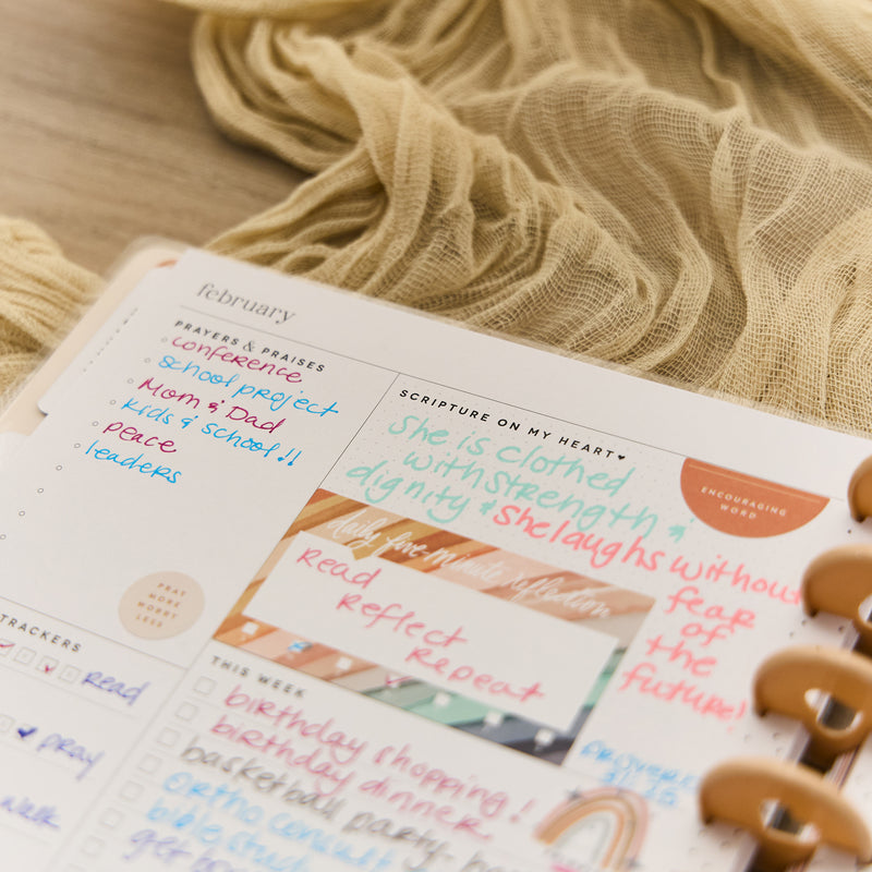 2031 Watercolor Grace Customizable Faith Planner - Classic Faith Layout - 12 Month