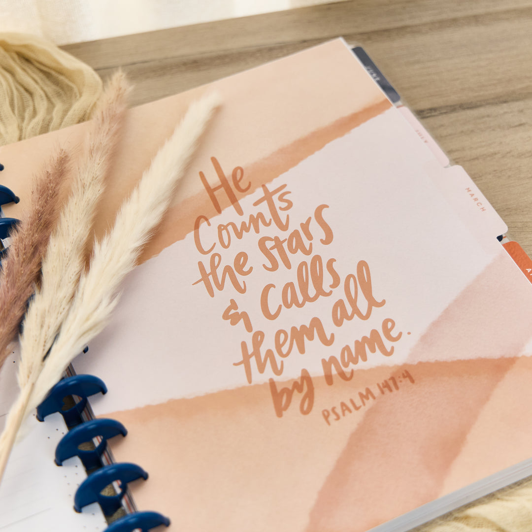 2026 Watercolor Grace Customizable Faith Planner - Big Faith Layout - 12 Months