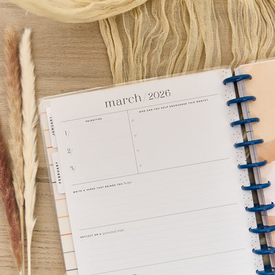 2036 Watercolor Grace Customizable Faith Planner - Big Faith Layout - 12 Month