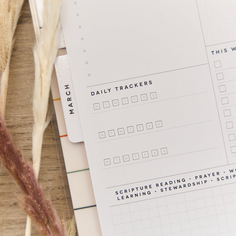 2037 Watercolor Grace Customizable Faith Planner - Big Faith Layout - 12 Month