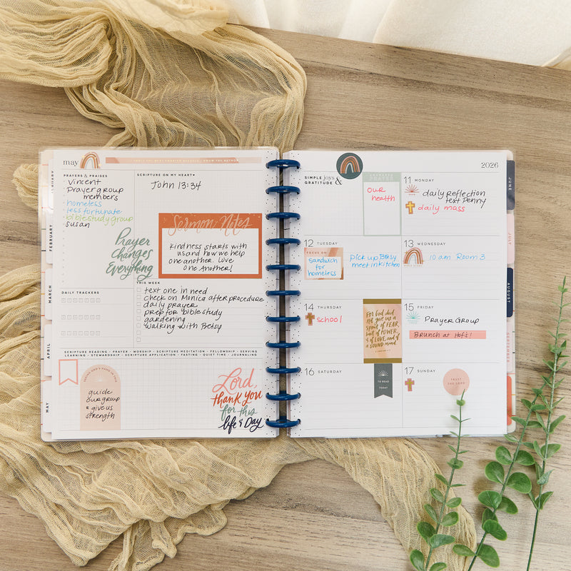 2031 Watercolor Grace Customizable Faith Planner - Big Faith Layout - 12 Month