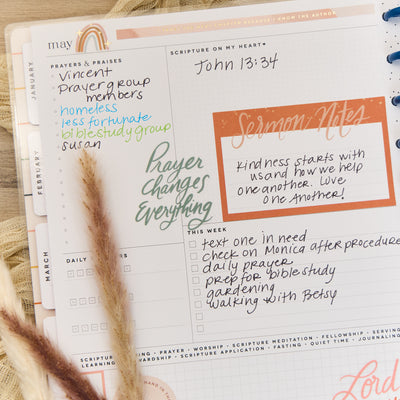 2032 Watercolor Grace Customizable Faith Planner - Big Faith Layout - 12 Month