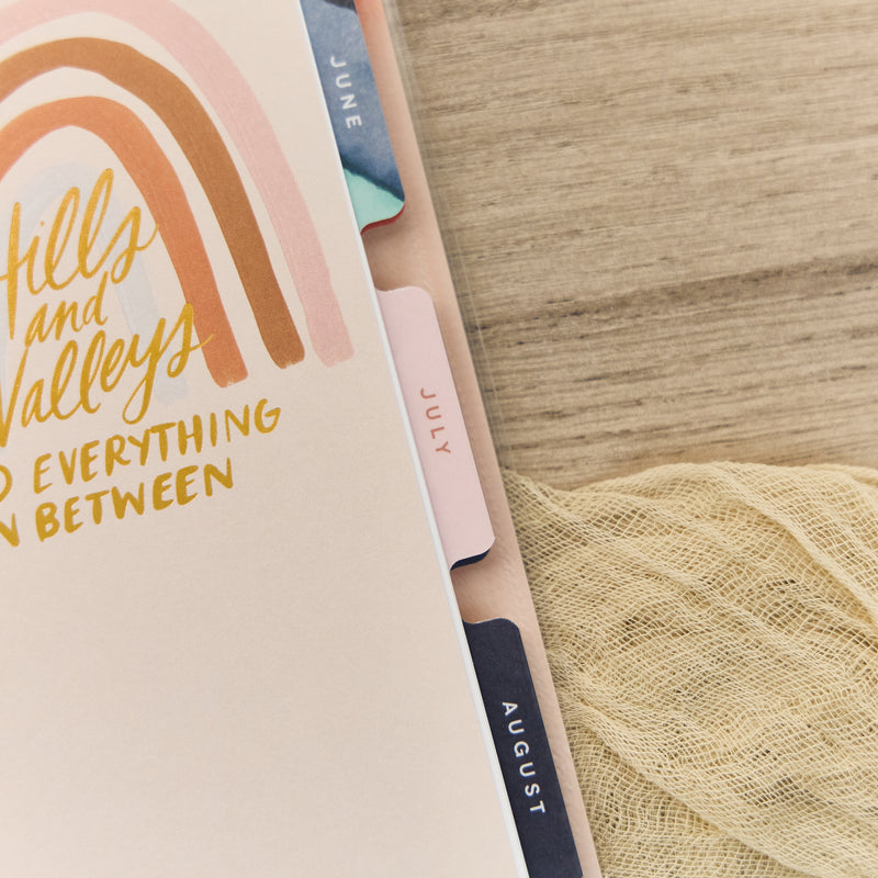 2034 Watercolor Grace Customizable Faith Planner - Skinny Classic Horizontal Layout - 12 Month