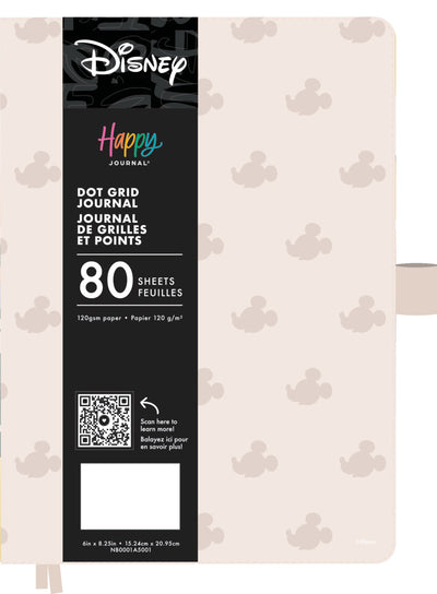Premium Disney Mickey Mouse - Ivory - Dot Grid Book Bound Journal - 80 Sheets