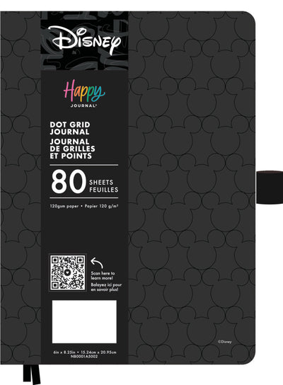 Premium Disney Mickey Mouse - Obsidian - Dot Grid Book Bound Journal - 80 Sheets