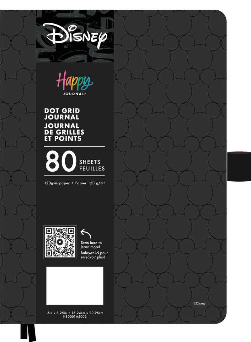 Premium Disney Mickey Mouse - Obsidian - Dot Grid Book Bound Journal - 80 Sheets