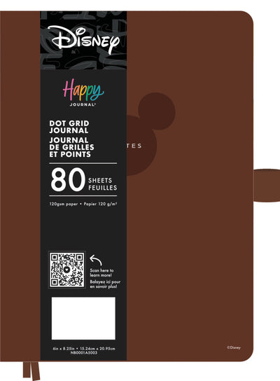 Premium Disney Mickey Mouse - Espresso - Dot Grid Book Bound Journal - 80 Sheets