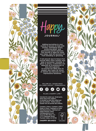 Ditsy Wildflower - Bullet Dot Grid Happy Journal® - 80 Sheets - 160gsm Paper