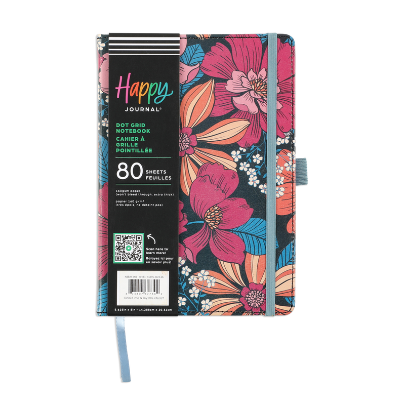 Retro Blooms - Bullet Dot Grid Happy Journal® - 80 Sheets - 160gsm Paper