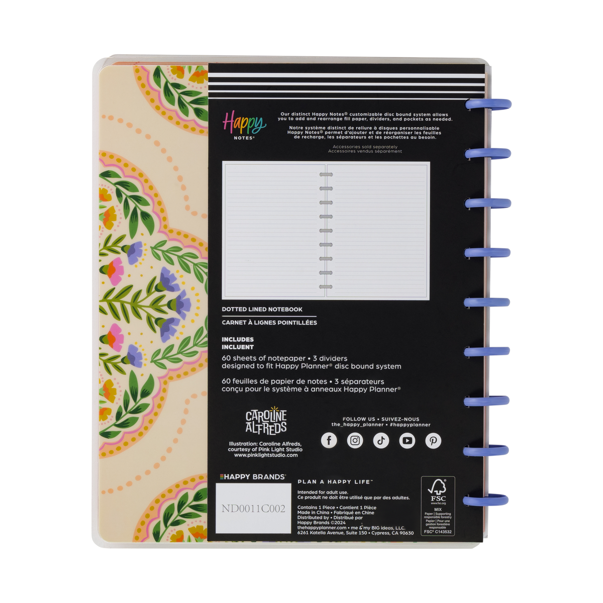 Notebook 60 Golden Meadow - Dotted Lined Classic Notebook - 60 Sheets – Happy Planner