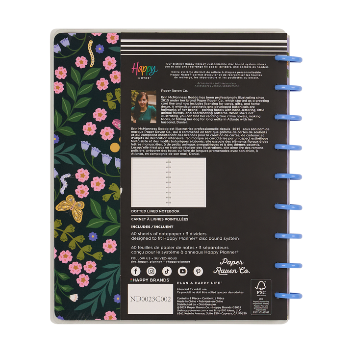 Midnight Meadow - Dotted Lined Classic Notebook - 60 Sheets