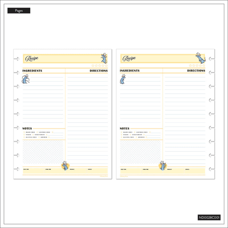 Disney Ratatouille - Classic Recipe Organizer - 81 Sheets