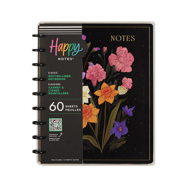 Dark Garden - Dotted Lined Classic Notebook - 60 Sheets – Happy
