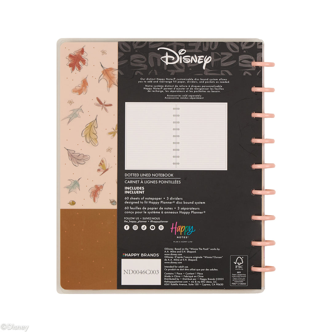 ノート・メモ帳 pooh.3love Disney Winnie the Pooh Spiral School Journaling Notebook, Divided