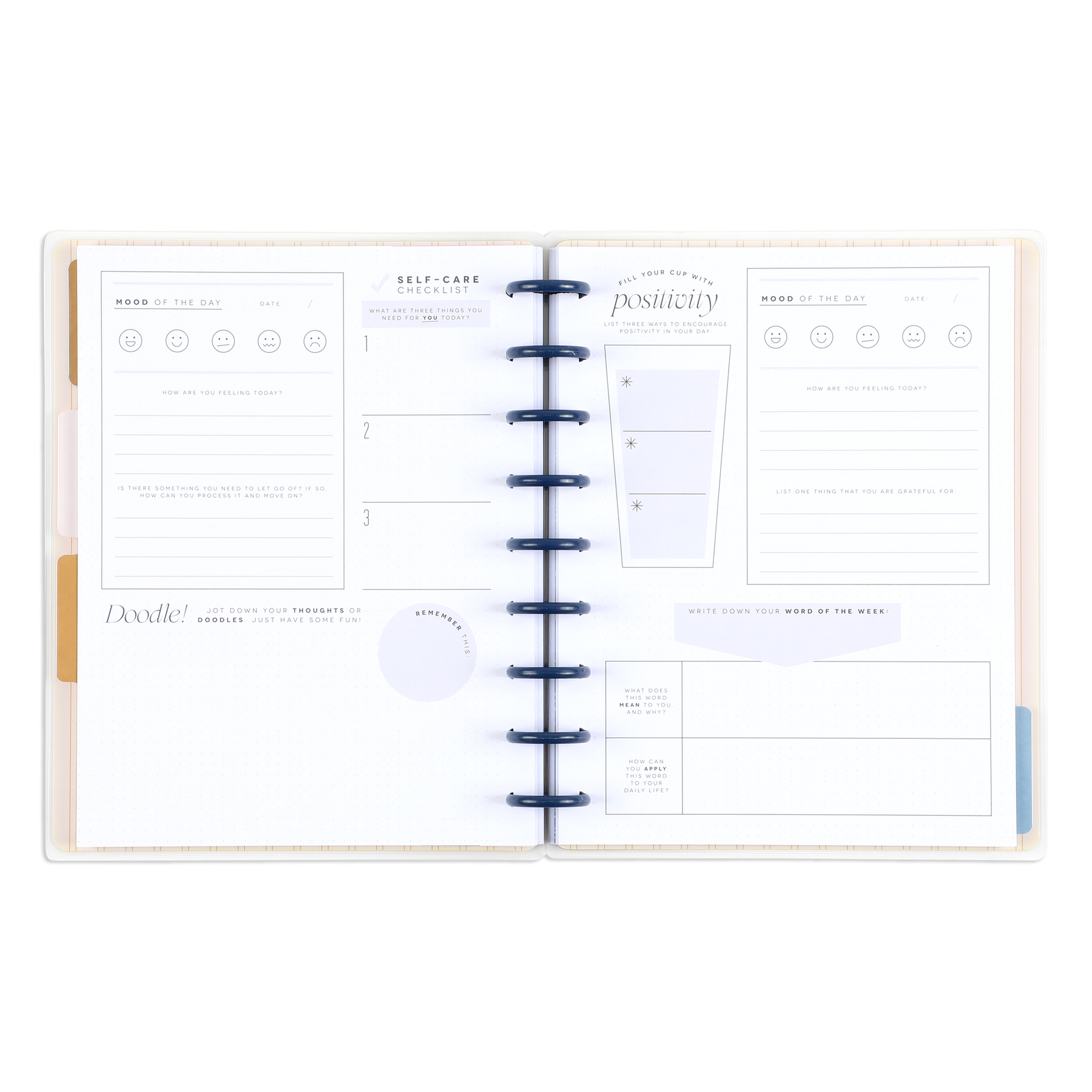Mod Journal Classic Ditsies - Classic Guided Mood Journal - 80 Sheets – Happy Planner