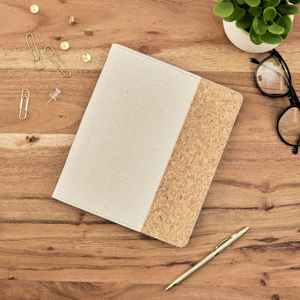 Work + Life Natural - Linen + Cork Notepad Folder - Weekly Overview ...