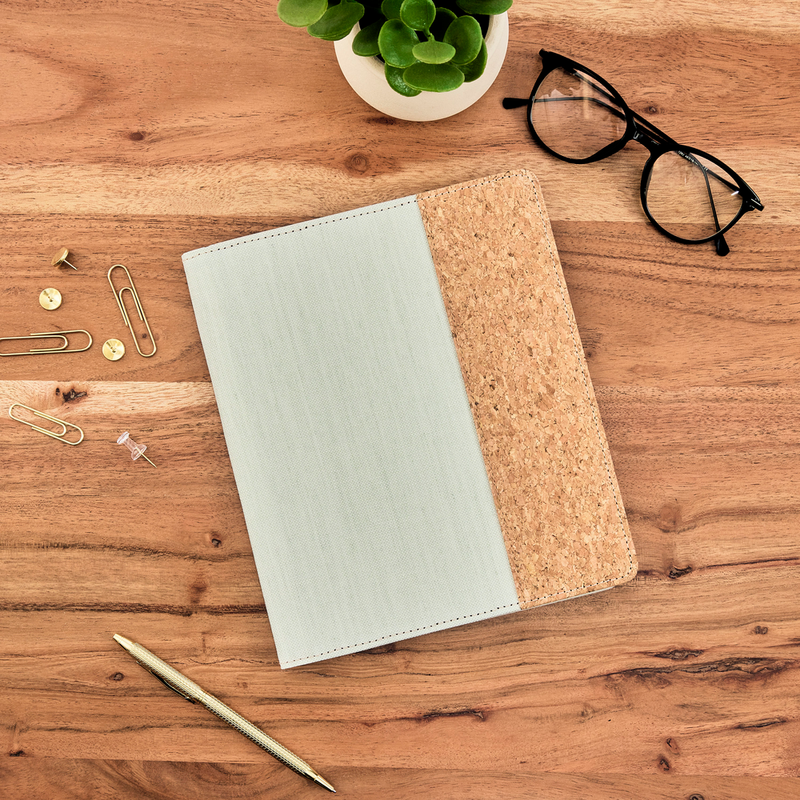 Note Pad Folder Work + Life Sage - Linen + Cork Notepad Folder - Weekly Overview - 52 ...