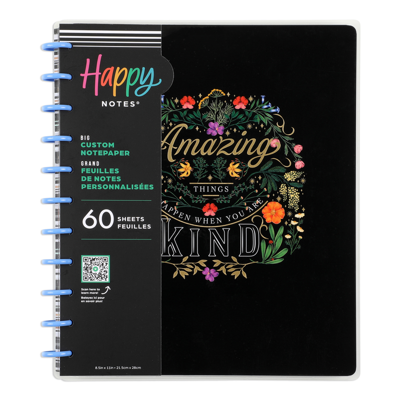 Moody Blooms - Dot Grid + Dotted Lined Checklist Big Notebook - 60 Sheets