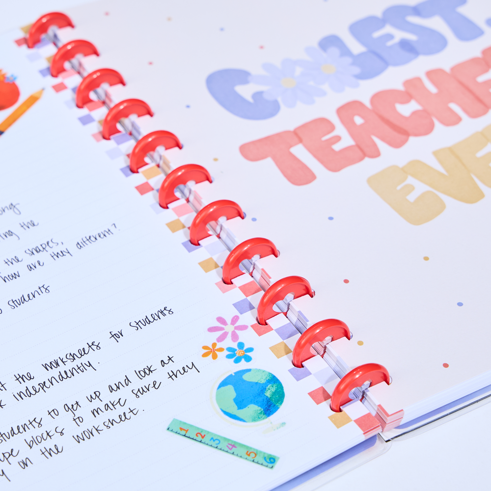 Teaching Notebook Coolest Teacher Ever - Dotted Lined Big Notebook - 60 Sheets – Happy ...