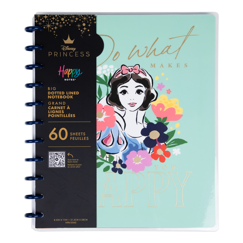 Disney Snow White - Dotted Lined Big Notebook - 60 Sheets – Happy