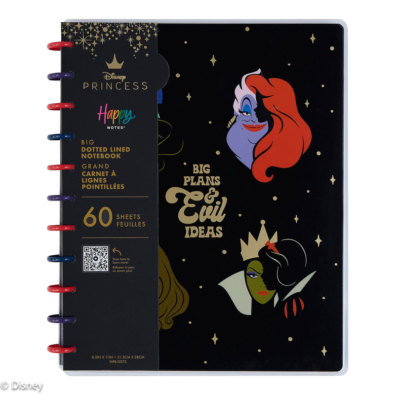 Disney Good vs. Evil - Dotted Lined Big Notebook - 60 Sheets