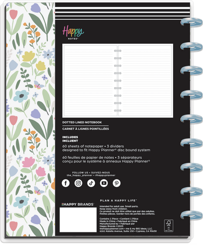 Soft Florals - Dotted Lined Classic Notebook - 60 Sheets