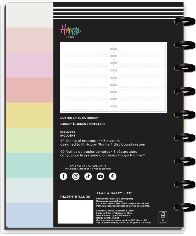 happy-shop　ノート Happy Brights - Dotted Lined Classic Notebook - 60 Sheets