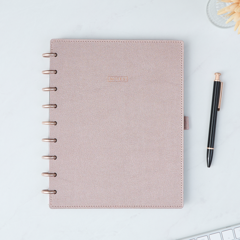 Work + Life Rose Gold - Dotted Lined Deluxe Classic Notebook - 60 Sheets