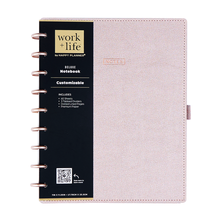 Work + Life Rose Gold - Dotted Lined Deluxe Classic Notebook