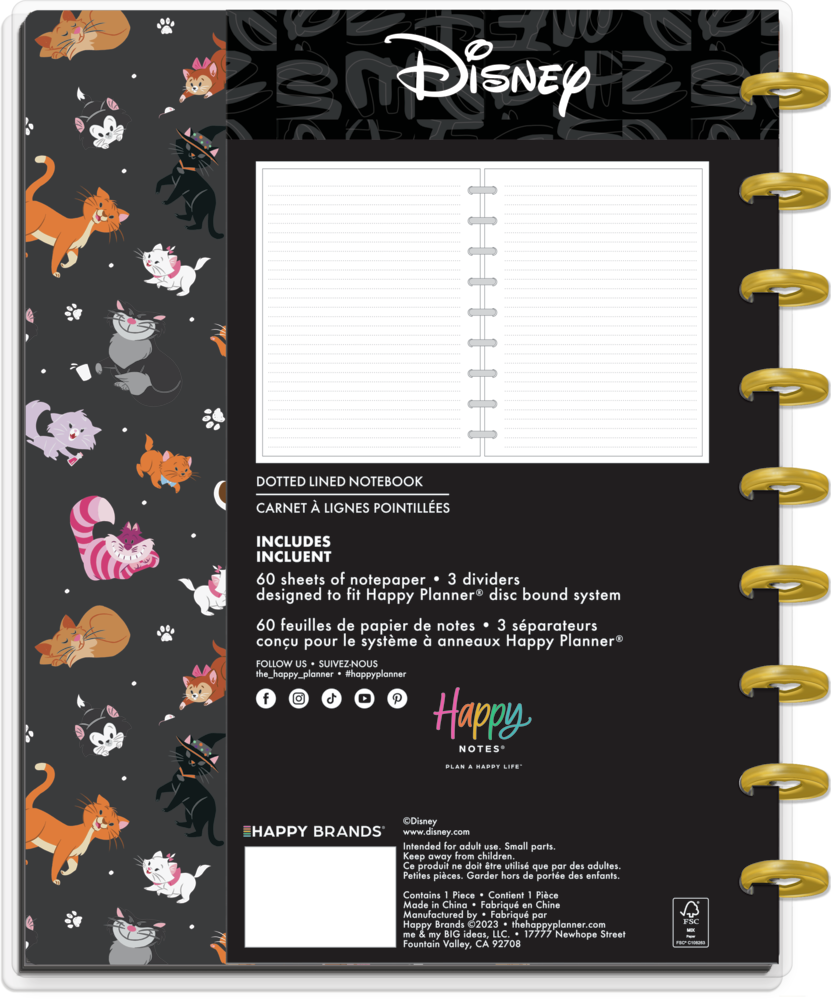 Disney Cats - Dotted Lined Classic Notebook - 60 Sheets – The Happy Planner