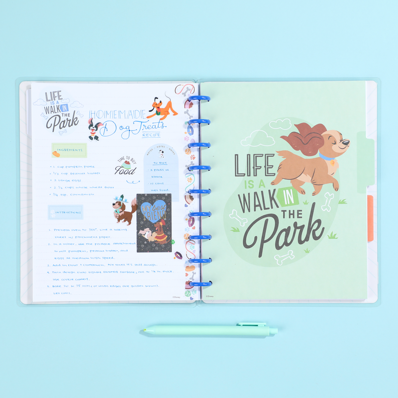 Happy Disney Planner Daily Notebook for Office, School or Journaling – 60  Sheet Dot Lined Paper with 3 Dividers – Disc-Bound Notebook - Disney 100