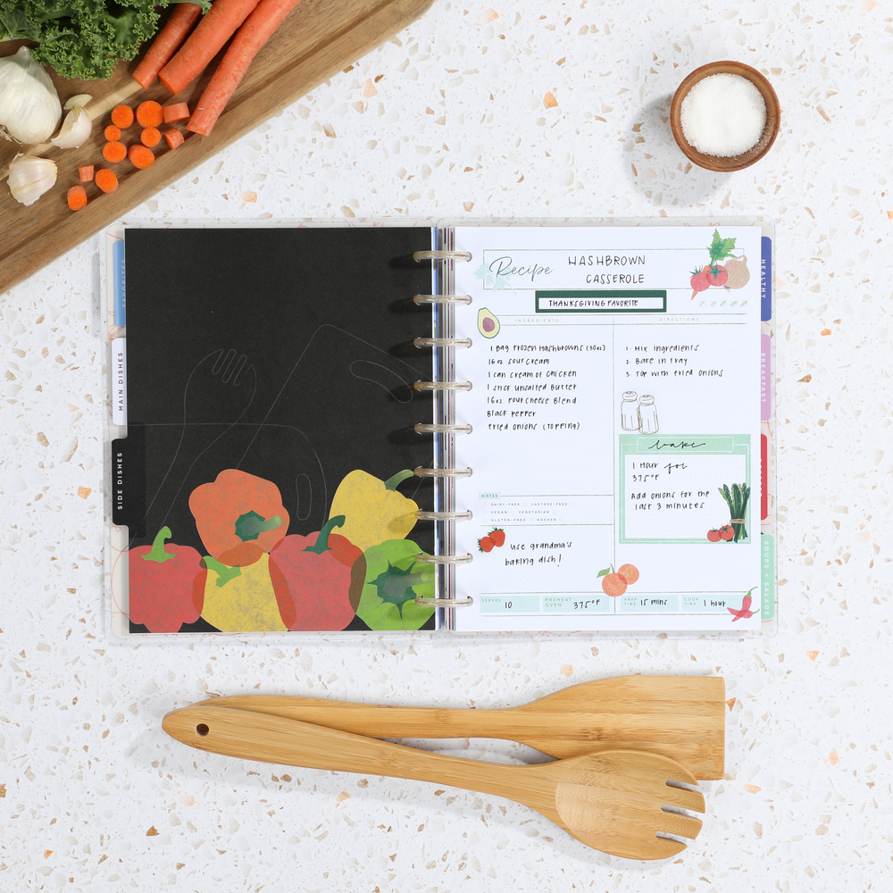 recipe binder with recipe cards Cooking 101 - Classic Recipe Organizer