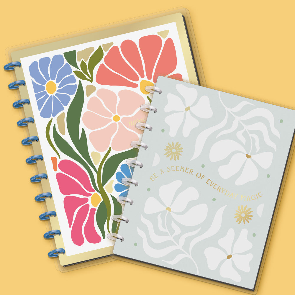 Image of two Floral notebooks from Happy Planner
