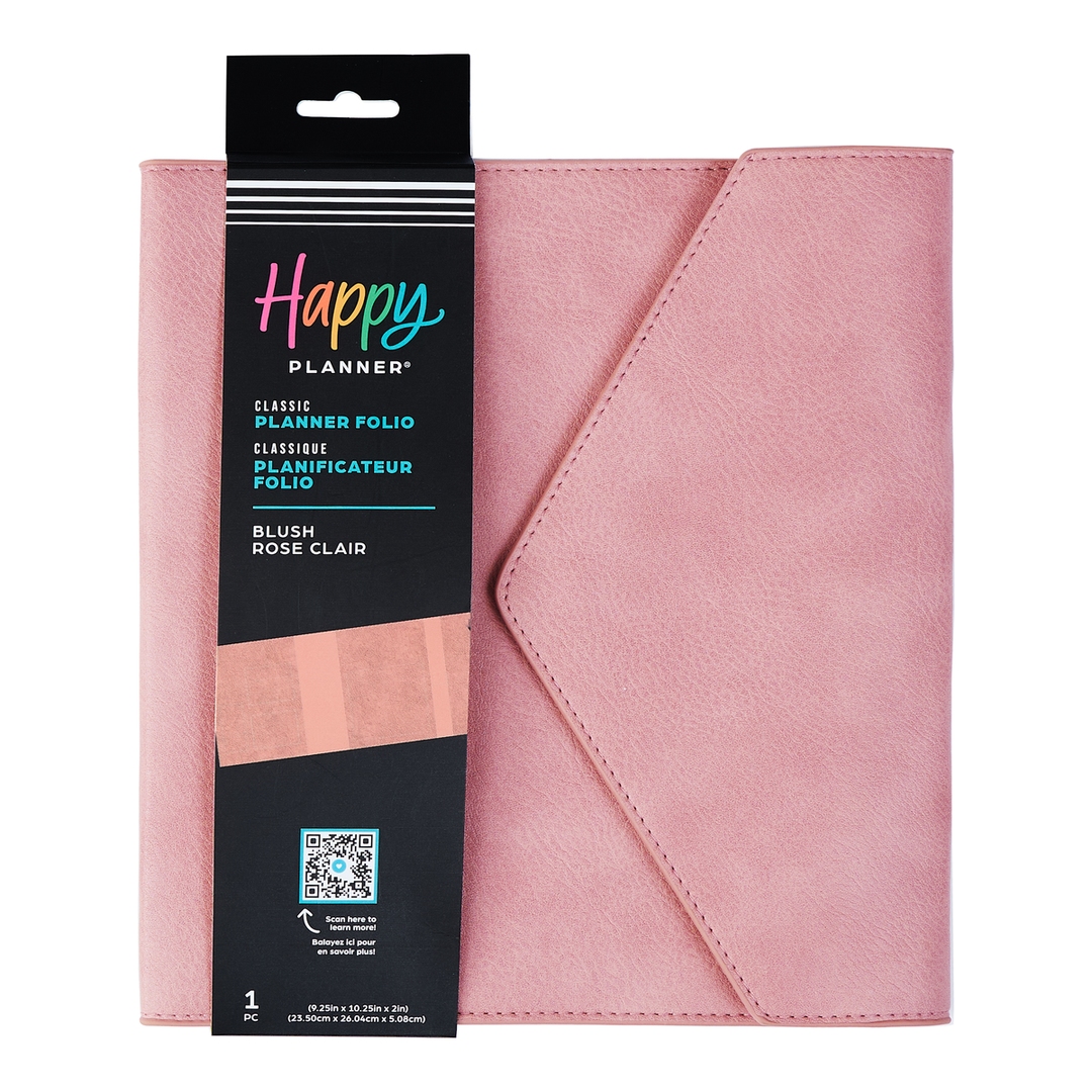Blush Vegan Leather - DELUXE Classic Planner Folio – Happy Planner