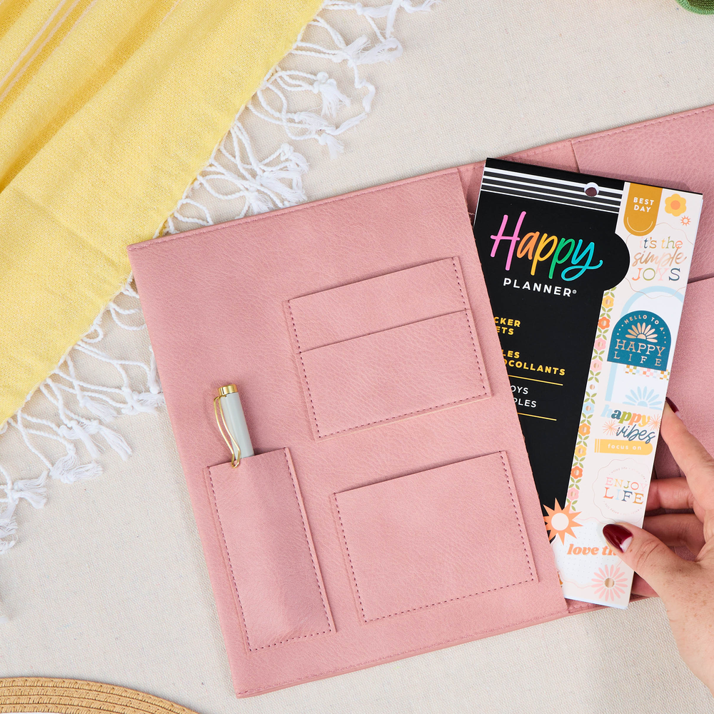 Blush Vegan Leather - DELUXE Classic Planner Folio – Happy Planner