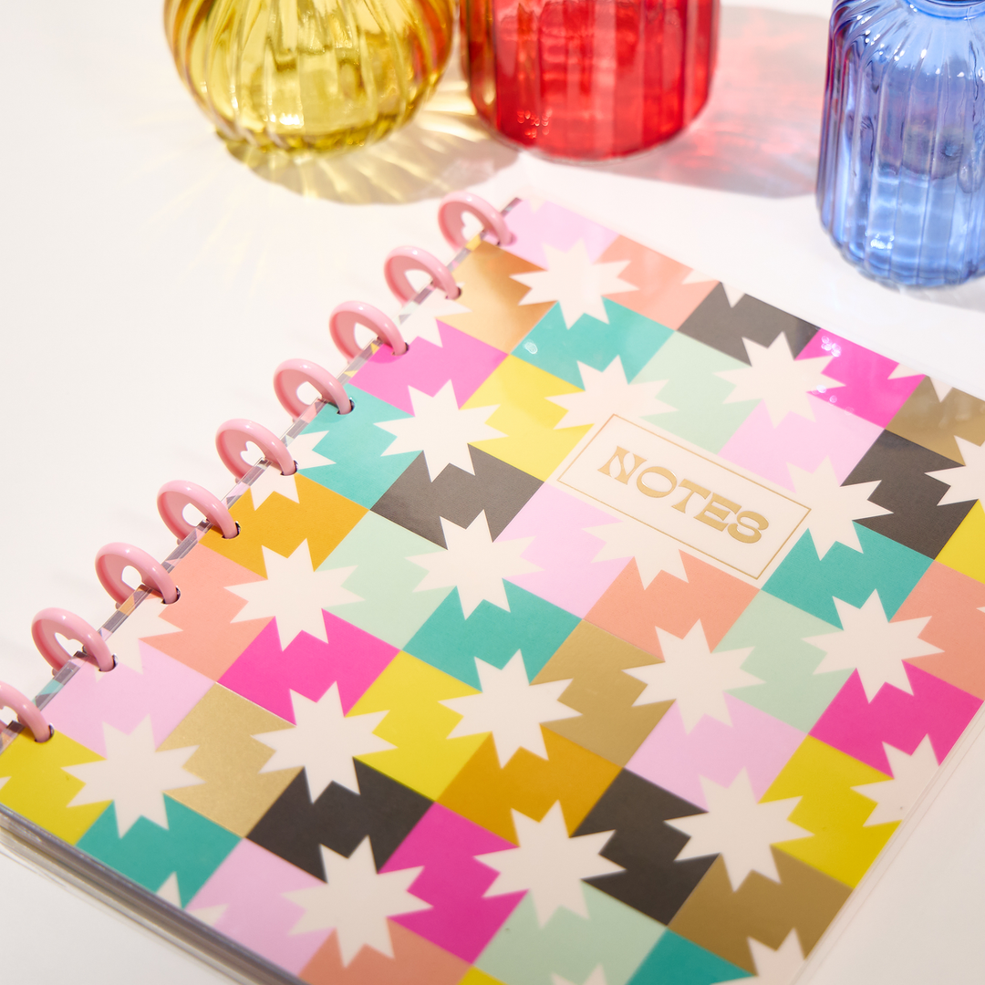 Happy Patchwork - Dotted Lined Classic Notebook - 60 Sheets