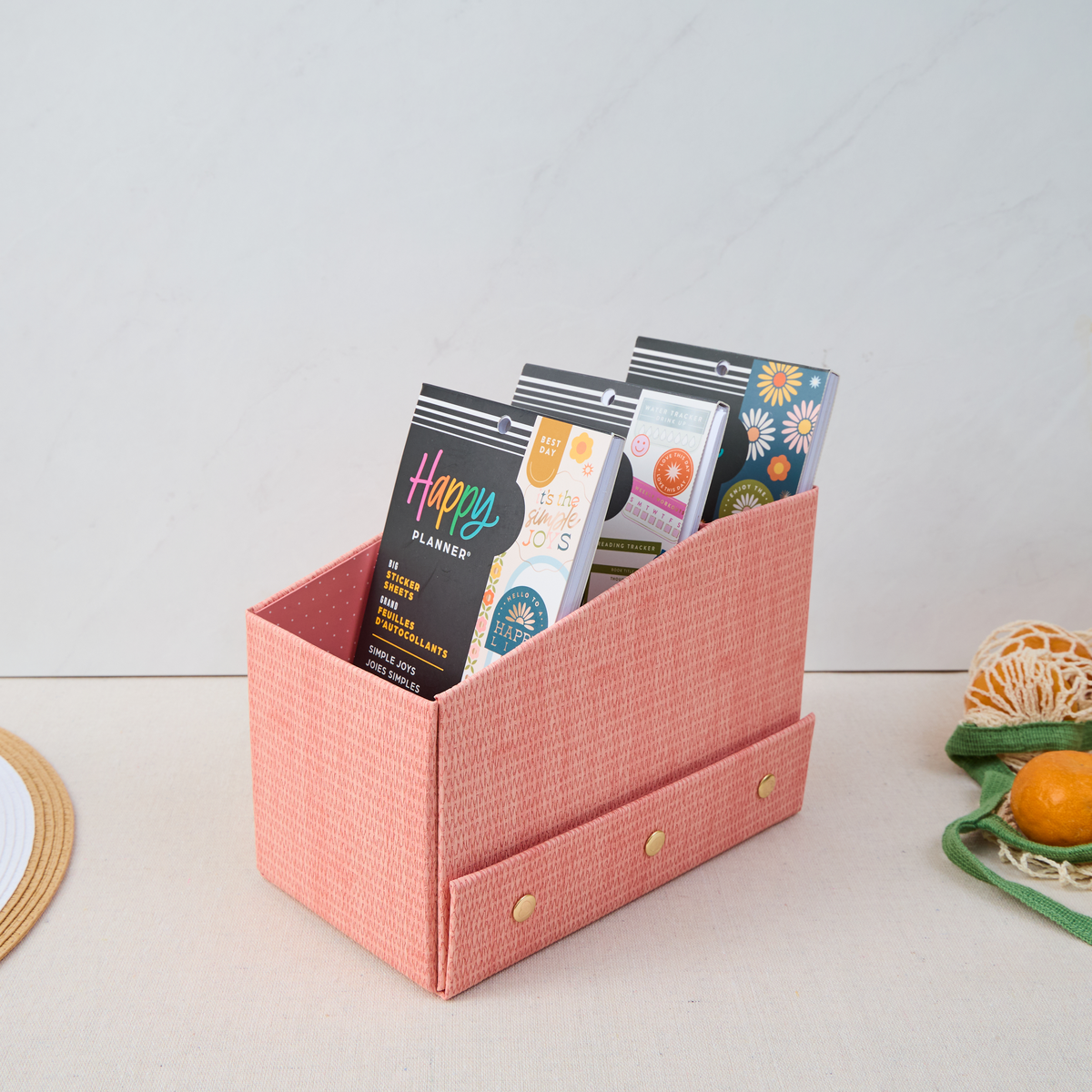Woven Apricot - DELUXE Sticker Book Storage Box – Happy Planner