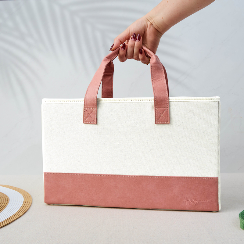 Blush Cream Accessory Planner Storage Tote Happy Planner