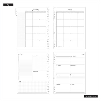 2025 Lush Linens Customizable Spiral Planner - Big Dashboard Layout - 12 Months